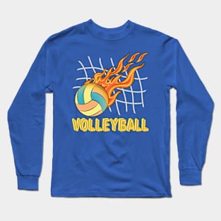 Volleyball On Fire Long Sleeve T-Shirt